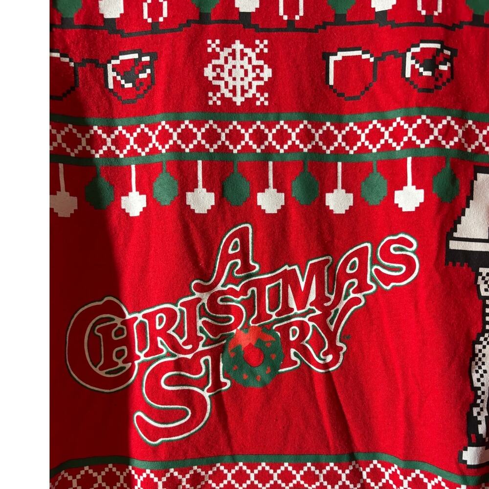 A Christmas Story Unisex Size M Red Ugly T-Shirt Short Sleeve Graphic Tee